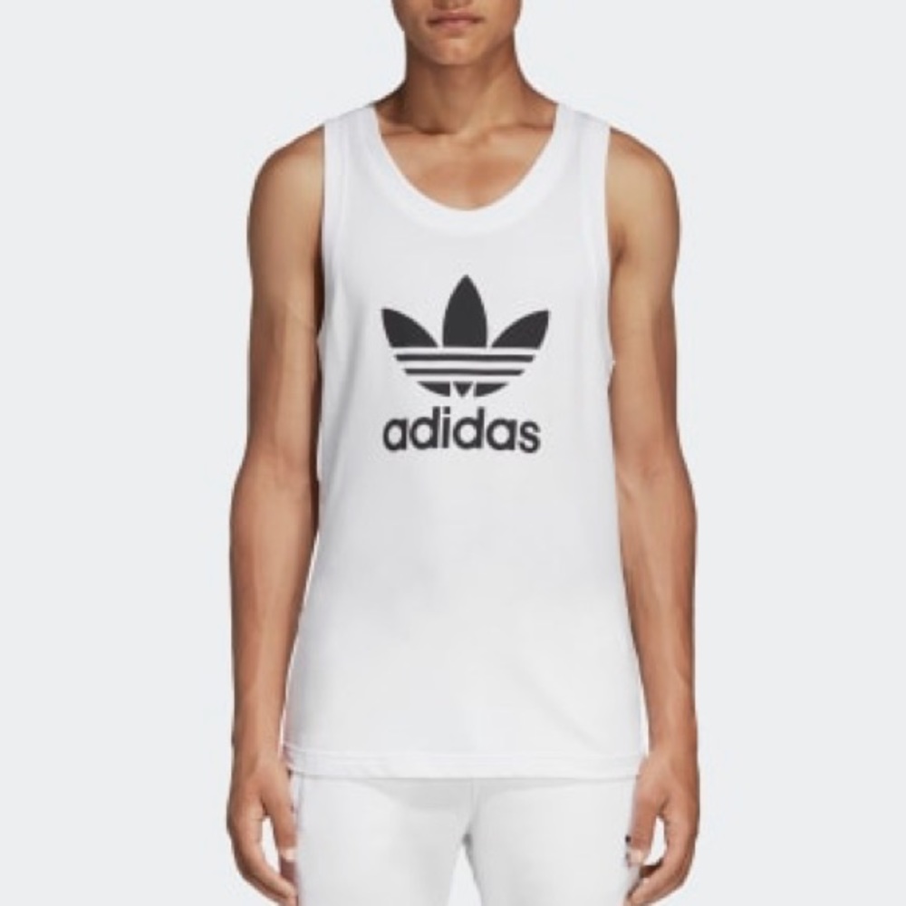 Adidas white logo tank top